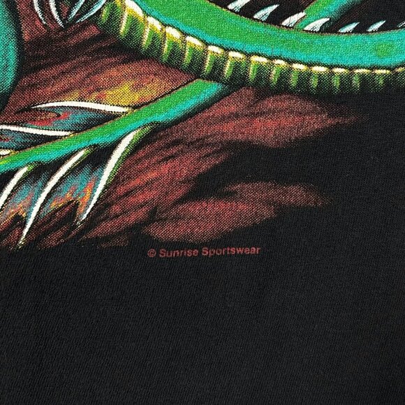 90s Vintage Dragon Graphic T-shirt Sunrise Sportswear Single Stitch Castle. - Picture 6 of 9